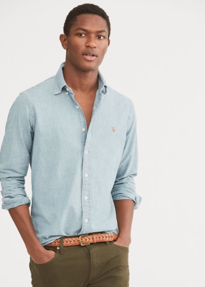 Men's Polo Ralph Lauren Classic Fit Chambray Shirts | 180329LGZ